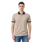 Ar-ma Erkek Polo Yaka Tişört Baskisiz Basic Örme Kumaş Regular Fit%100 Pamuk 30/1 Çift Toplama Penye Pike Y31374358702 Gri-Bej G8