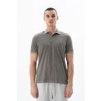 Ar-ma Erkek Polo Yaka Tişört Baskisiz Basic Örme Kumaş Regular Fit%100 Pamuk 30/1 Flamli Süprem Y25374490301 Haki-H1