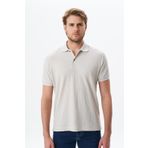 Ar-ma Erkek Polo Yaka Tişört Baskisiz Basic Örme Kumaş Regular Fit%50 Pamuk%50 Polyester Jakarli Süprem Y29374356302 Bej-B1