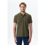 Ar-ma Erkek Polo Yaka Tişört Baskisiz Basic Örme Kumaş Regular Fit%50 Pamuk%50 Polyester Jakarli Süprem Y29374356302 Haki-H1