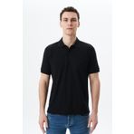 Ar-ma Erkek Polo Yaka Tişört Baskisiz Basic Örme Kumaş Regular Fit%50 Pamuk%50 Polyester Jakarli Süprem Y29374356402 Siyah-S1