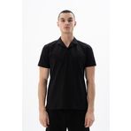 Ar-ma Erkek Polo Yaka Tişört Baskisiz Basic Örme Kumaş Regular Fit%95 Pamuk%5 Likra 30/1 Tek Toplama Licrali Pike Y25374305001 Siyah-S1