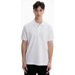 Ar-ma Erkek Polo Yaka Tişört Baskisiz Basic Regular Fit Çift Toplama Penye Pike Y27374352501 - Beyaz