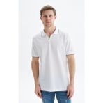Ar-ma Erkek Polo Yaka Tişört Baskisiz Basic Regular Fit Çift Toplama Penye Pike Y29374353802 - Beyaz