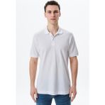 Ar-ma Erkek Polo Yaka Tişört Baskisiz Basic Regular Fit Çift Toplama Penye Pike Y29374354802 - Beyaz - XL