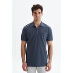 Ar-ma Erkek Polo Yaka Tişört Baskisiz Basic Yaka Fermuarli Örme Kumaş Regular Fit%100 Pamuk 30/1 Çift Toplama Penye Pike Y29374354002 Gri-G3