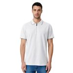 Ar-ma Erkek Polo Yaka Tişört Baskisiz Basic Yaka Fermuarli Örme Kumaş Regular Fit%100 Pamuk 30/1 Çift Toplama Penye Pike Y31374356502 Beyaz-B1