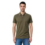 Ar-ma Erkek Polo Yaka Tişört Baskisiz Basic Yaka Fermuarli Örme Kumaş Regular Fit%100 Pamuk 30/1 Çift Toplama Penye Pike Y31374356502 Haki-H1