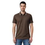 Ar-ma Erkek Polo Yaka Tişört Baskisiz Basic Yaka Fermuarli Örme Kumaş Regular Fit%100 Pamuk 30/1 Çift Toplama Penye Pike Y31374356502 Kahverengi-K1