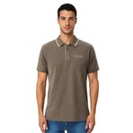 Ar-ma Erkek Polo Yaka Tişört Baskisiz Basic Yaka Fermuarli Örme Kumaş Regular Fit%100 Pamuk 30/1 Çift Toplama Penye Pike Y31374356602 Haki-H4