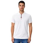 Ar-ma Erkek Polo Yaka Tişört Baskisiz Basic Yaka Fermuarli Örme Kumaş Regular Fit%100 Pamuk 30/1 Çift Toplama Penye Pike Y31374358502 Beyaz-B1