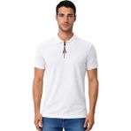 Ar-ma Erkek Polo Yaka Tişört Baskisiz Basic Yaka Fermuarli Regular Fit Çift Toplama Penye Pike Y31374358502 - Beyaz - XL