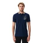 Ar-ma Erkek Polo Yaka Tişört Regular Fit%100 Pamuk Pike Yazı Baskılı Y29374356002 Lacivert-L1