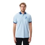 Ar-ma Erkek Polo Yaka Tişört Regular Fit%100 Pamuk Pike Yazı Baskılı Y29374356002 Mavi-M1