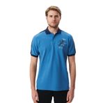 Ar-ma Erkek Polo Yaka Tişört Regular Fit%100 Pamuk Pike Yazı Baskılı Y29374356002 Mavi-M2