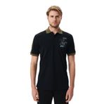 Ar-ma Erkek Polo Yaka Tişört Regular Fit%100 Pamuk Pike Yazı Baskılı Y29374356002 Siyah-S1