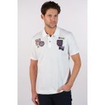 Ar-ma Erkek Polo Yaka Tişört Resim Baskili Büyük Beden Tek Toplama Licrali Pike Y22374869401 - Beyaz - 4XL