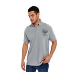 Ar-ma Erkek Polo Yaka Tişört Resim Baskili Örme Kumaş Büyük Beden%100 Pamuk 30/1 Çift Toplama Penye Pike K30374870902 Gri-G2