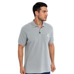 Ar-ma Erkek Polo Yaka Tişört Resim Baskili Örme Kumaş Büyük Beden%100 Pamuk 30/1 Çift Toplama Penye Pike K30374871002 Gri-G2