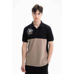 Ar-ma Erkek Polo Yaka Tişört Resim Baskili Örme Kumaş Büyük Beden%100 Pamuk 30/1 Çift Toplama Penye Pike Y27374867301 Siyah-S1