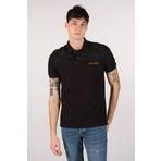 Ar-ma Erkek Polo Yaka Tişört Resim Baskili Örme Kumaş Regular Fit%100 Pamuk 30/1 Çift Toplama Penye Pike Y22374350101 Siyah-S1