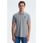 Ar-ma Erkek Polo Yaka Tişört Resim Baskili Örme Kumaş Regular Fit%100 Pamuk 30/1 Çift Toplama Penye Pike Y27374353401 Gri-G2