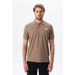Ar-ma Erkek Polo Yaka Tişört Resim Baskili Örme Kumaş Regular Fit%100 Pamuk 30/1 Çift Toplama Penye Pike Y29374354902 Gri-Bej G8