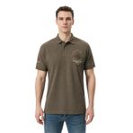 Ar-ma Erkek Polo Yaka Tişört Resim Baskili Örme Kumaş Regular Fit%100 Pamuk 30/1 Çift Toplama Penye Pike Y31374358902 Haki-H4