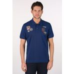 Ar-ma Erkek Polo Yaka Tişört Resim Baskili Örme Kumaş Regular Fit%95 Pamuk%5 Likra 30/1 Tek Toplama Licrali Pike Y22374300501 İndigo-İ1