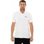 Ar-ma Erkek Polo Yaka Tişört Resim Baskili Regular Fit Tek Toplama Licrali Pike Y25374306701 - Beyaz