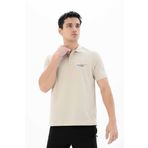 Ar-ma Erkek Polo Yaka Tişört Yazi Baskili Örme Kumaş Regular Fit%100 Pamuk 30/1 Çift Toplama Penye Pike Y25374351901 Bej-B1