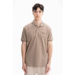 Ar-ma Erkek Polo Yaka Tişört Yazi Baskili Örme Kumaş Regular Fit%100 Pamuk 30/1 Çift Toplama Penye Pike Y27374352701 Gri-Bej G8