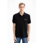Ar-ma Erkek Polo Yaka Tişört Yazi Baskili Örme Kumaş Regular Fit%100 Pamuk 30/1 Çift Toplama Penye Pike Y27374353001 Siyah-S1