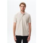 Ar-ma Erkek Polo Yaka Tişört Yazi Baskili Örme Kumaş Regular Fit%100 Pamuk 30/1 Çift Toplama Penye Pike Y29374355602 Bej-B1
