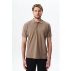 Ar-ma Erkek Polo Yaka Tişört Yazi Baskili Örme Kumaş Regular Fit%100 Pamuk 30/1 Çift Toplama Penye Pike Y29374355602 Gri-Bej G8