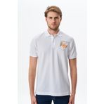 Ar-ma Erkek Polo Yaka Tişört Yazi Baskili Örme Kumaş Regular Fit%100 Pamuk 30/1 Çift Toplama Penye Pike Y29374356202 Beyaz-B1