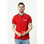 Ar-ma Erkek Polo Yaka Tişört Yazi Baskili Örme Kumaş Regular Fit%95 Pamuk%5 Likra 30/1 Tek Toplama Licrali Pike Y22374300601 Kırmızı-K1