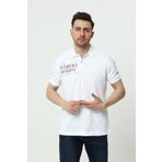 Ar-ma Erkek Polo Yaka Tişört Yazi Baskili Örme Kumaş Regular Fit%95 Pamuk%5 Likra 30/1 Tek Toplama Licrali Pike Y22374300701 Beyaz-B1