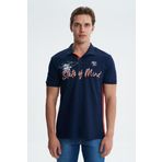 Ar-ma Erkek Polo Yaka Tişört Yazi Baskili Örme Kumaş Regular Fit%95 Pamuk%5 Likra 30/1 Tek Toplama Licrali Pike Y27374308401 Lacivert-L1