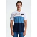 Ar-ma Erkek Polo Yaka Tişört Yazi Baskili Regular Fit Tek Toplama Licrali Pike Y27374308201 - Beyaz