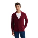 Ar-ma Erkek Şal Yaka Triko Hırka Slim Fit%50 Pamuk%50 Akrilik Pike Basic Baskısız Cepli K0HTO0859 Bordo-B1