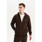 Ar-ma Erkek Tam Fermuar Sweatshirt Basic Baskisiz Kapşonlu Fleto Cepli Örme Kumaş Büyük Beden%70 Pamuk%30 Polyester 30/1 Şardonlu Üç İplik K30324801502 Gri-G3