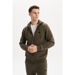 Ar-ma Erkek Tam Fermuar Sweatshirt Basic Baskisiz Kapşonlu Fleto Cepli Örme Kumaş Büyük Beden%70 Pamuk%30 Polyester 30/1 Şardonlu Üç İplik K30324801502 Haki-H1