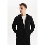 Ar-ma Erkek Tam Fermuar Sweatshirt Basic Baskisiz Kapşonlu Fleto Cepli Örme Kumaş Büyük Beden%70 Pamuk%30 Polyester 30/1 Şardonlu Üç İplik K30324801502 Siyah-S1