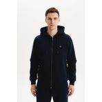 Ar-ma Erkek Tam Fermuar Sweatshirt Basic Baskisiz Kapşonlu Fleto Cepli Örme Kumaş Regular Fit%70 Pamuk%30 Polyester 30/1 Şardonlu Üç İplik K30324650502 Lacivert-L1