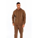Ar-ma Erkek Tam Fermuar Sweatshirt Basic Baskisiz Kapşonlu Yandan Fermuar Cepli Örme Kumaş Slim Fit%80 Pamuk%14 Polyester%6 Elastan Scuba İnterlok K30324989702 Kahverengi-K3