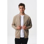 Ar-ma Erkek Tam Fermuar Sweatshirt Baskisiz Basic Kanguru Fermuar Cepli Sol Kol Fermuar Cep Dik Yaka Örme Kumaş Slim Fit%80 Pamuk%14 Polyester%6 Elastan Scuba İnterlok K28324988301 Gri-Bej G8