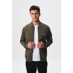 Ar-ma Erkek Tam Fermuar Sweatshirt Baskisiz Basic Kanguru Fermuar Cepli Sol Kol Fermuar Cep Dik Yaka Örme Kumaş Slim Fit%80 Pamuk%14 Polyester%6 Elastan Scuba İnterlok K28324988301 Haki-H1