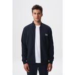 Ar-ma Erkek Tam Fermuar Sweatshirt Baskisiz Basic Kanguru Fermuar Cepli Sol Kol Fermuar Cep Dik Yaka Örme Kumaş Slim Fit%80 Pamuk%14 Polyester%6 Elastan Scuba İnterlok K28324988301 Lacivert-L1
