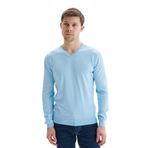 Ar-ma Erkek Triko Kazak V Yaka Slim Fit%100 Pima Pamuk Basic Örme K9KRO0852 Mavi-M16